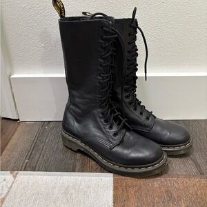 Dr. Martens Black Leather Combat Boots